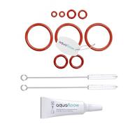 AquaFloow Pièces Détachées et Accessoires pour Machine à café DeLonghi- Kit de Nettoyage Comprenant 1x Joint Torique pour Machine à Expresso, 1x Tube de Graisse Silicone 5 g et 2X Brosse de Nettoyage