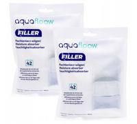 AquaFloow Refiller Absorbeur d'humidité 500 ml avec crochet - inodore - 2 pièces | Absorbeur d'humidité pour armoires suspendues | Absorbeur contre les odeurs, la condensation, les moisissures et la c