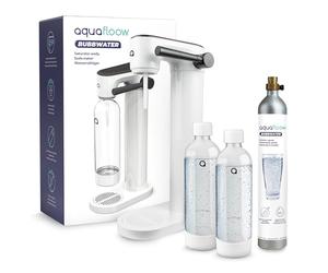 Aquafloow Saturateur D'eau Gazeuse - avec Cylindre CO2 & 2 Bouteilles 800ml sans BPA - Machine à Eau Pétillante sans électricité - Design Moderne pour la Cuisine ou le Bureau