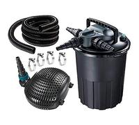 Aquaforte Filter Set Cbf15000 + Ec8000, Set Complet Comprenant Un Filtre Sous Pression Cbf, une Pompe Ec, 10 mètres de Tuyau de Bassin, 4 Colliers de Serrage, Un Filtre avec Fonction de Rétrolavage et une Lampe Uv-C Pl 36W