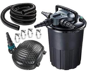 AquaForte Filter Set CBF8000 + EC5000, set complet comprenant un filtre sous pression CBF, une pompe EC, 10 mètres de tuyau de bassin, 4 colliers de serrage, un filtre avec fonction de rétrolavage et une lampe UV-C PL 11W