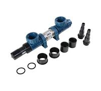 Aquaforte Profiheater Acier Inoxydable 3Kw - 230V, Equipé D'Un Thermostat Réglable jusqu'à 40˚ C, Incl. 2 Embouts de Tuyau 253240mm et Raccords Pvc 5063mm, Pression max. Taille Du Bassin 15 m3