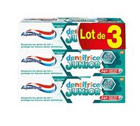 Aquafresh Dentifrice Junior, Pour les Enfants Entre 6 et 8 Ans, Protege les Dents En Croissance, Goût Menthe Douce, Lot de 3x75ml
