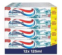 Aquafresh Dentifrice Triple Protection Blancheur, Pour Des Dents Fortes et Une Haleine Fraiche, Lot de 12x125ml