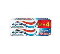 Aquafresh Dentifrice Triple Protection Menthe Fraîche, Pour Des Dents Fortes et Une Haleine Fraiche, Lot de 4x75ml
