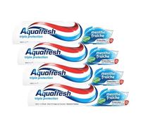Aquafresh Dentifrice Triple Protection Menthe Fraîche, Pour Des Dents Fortes et Une Haleine Fraiche, Maxi Format 125ml (Lot de 4)