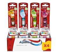 Aquafresh Lot de 4 brosses à dents de lait douces pour enfants de 3 à 5 ans