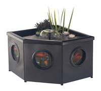 Aquagarden Affinity Pond, Kit de Bassin surélevé vitré - Bassin d'angle, Bassin décoratif, Comprend Le Bassin et Pompe à Eau Inpond 5 en 1 3000 avec clarificateur UV, Trois fontaines