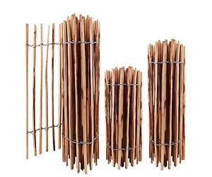 Aquagart Clôture à piquets Hauteurs 50cm - 120cm de haut Espacement des lattes 3-5cm Clôture de jardin Clôture en châtaignier en noisetier Clôture en bois durable Clôture Clôture roulante incl