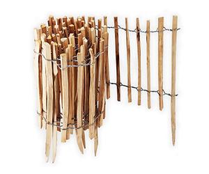 Aquagart Clôture de jardin en latte - Distance: 4-6 cm - Parfait pour bordure de parterre ou chemin - Clôture en bois durable (5 m x 50 cm)