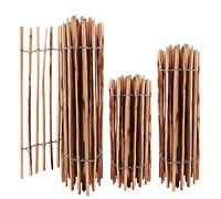 Aquagart Clôture de jardin en lattis - Hauteur : 50 cm - 120 cm de haut - Distance entre les lattes : 3 à 5 cm - Clôture de jardin en noisetier - Clôture en bois durable avec pinces (noisetier 120 cm,