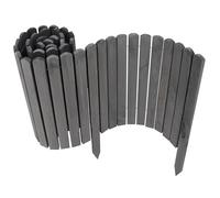 Aquagart Lot de 2 clôtures enroulables en bois - Gris - 30 x 200 cm - Pour délimitations de parterres et de pelouse - Bordure flexible pour chemins et planches à roulettes