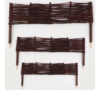 Aquagart Lot de 4 Bordures de parterres en Saule - Différentes Versions - Bordure de Parterre - pour Bordure de Parterre - Bordure de pelouse - Clôture en Osier - 10 cm x 100 cm - Marron