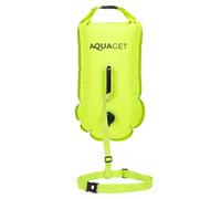 Aquaget Bouée de natation Dry Bag 15 l Bouée de sécurité gonflable avec compartiment étanche 2 chambres à air Sifflet Valve Boston Open Water Triathlon Natation Visière PVC Nylon