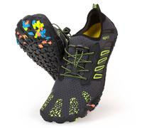 Aquaget SPRINGOS Chaussures aquatiques pour homme - Taille 44 - Séchage rapide - Avec dessus en polyester respirant - Semelle en caoutchouc élastique - Noir/citron vert