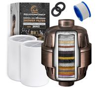 AquaHomeGroup Filtre de douche à 20 étapes avec vitamine C E pour eau dure - Filtre à eau de douche à haut rendement pour éliminer le chlore et le fluorure - 2 cartouches incluses - Filtre de pommeau