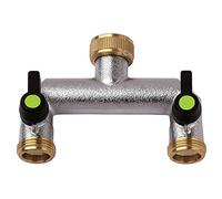 Aquajet 469 L Robinet à 2 Voies avec chemins de débit indépendants et réglables avec étiquette, Argent, 3/4-3/4" x 3/4" x 3/4"