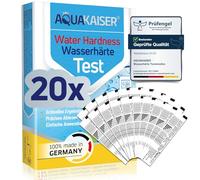 Aquakaiser Bandelettes de Test de dureté de l'eau °fH - 20 pièces - Eau Potable, étang, Piscine, Aquarium - emballé Individuellement - dureté Totale