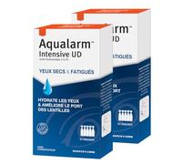 AQUALARM | Intensive Yeux Secs Et Fatigués | Acide Hyaluronique 0,24% | Soulage La Sécheresse Oculaire Sévère | Compatible Lentilles Et Toute La Famille | Lot de 2x 30 unidoses 0,5ml