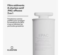 AquaLine PAC Filtre système de filtration 2 en 1, traitement de l'eau, filtre à sédiments et filtre à charbon actif