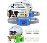 Aquality Pets Collier Antiparasitaire - Collier Anti Puce Chien avec 4 Capsules Remplaçables, Imperméable, sans Danger pour Les Chats Et Les Chiens, Convient à Tous Les Chats Et Chiens (2, Bleu)