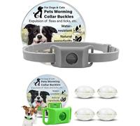 Aquality Pets Collier Antiparasitaire - Collier Anti Puce Chien avec 4 Capsules Remplaçables, Imperméable, sans Danger pour Les Chats Et Les Chiens, Convient à Tous Les Chats Et Chiens (1, Gris)