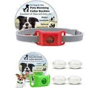 Aquality Pets Collier Antiparasitaire - Collier Anti Puce Chien avec 4 Capsules Remplaçables, Imperméable, sans Danger pour Les Chats Et Les Chiens, Convient à Tous Les Chats Et Chiens (1, Rouge)