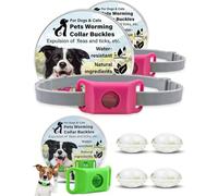 Aquality Pets Collier Antiparasitaire - Collier Anti Puce Chien avec 4 Capsules Remplaçables, Imperméable, sans Danger pour Les Chats Et Les Chiens, Convient à Tous Les Chats Et Chiens (2, Rose)