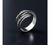 AQUALITYS Bijoux en Argent Sterling 925 Argent thaïlandais personnalité Non Allergique Plumes Anneaux d'ouverture de flèche