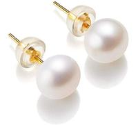 AQUALITYS Boucles d'oreilles Blanches 6-11 mm 100% Perles de Culture d'eau Douce pour Femmes, Boucles d'oreilles en Argent Sterling pour Femmes - Perle Blanche, 10-11 mm