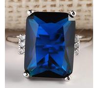 AQUALITYS Mode Grande Bague en Pierre Bleue Bijoux de Charme Femmes CZ Anneaux de Mariage promesse Bague de fiançailles Dames Accessoires Cadeaux