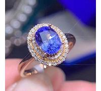 AQUALITYS Mode Grande Bague en Pierre Bleue Bijoux de Charme Femmes CZ Anneaux de Mariage promesse Bague de fiançailles Dames Accessoires Cadeaux