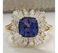 AQUALITYS Mode Grande Bague en Pierre Bleue Bijoux de Charme Femmes CZ Anneaux de Mariage promesse Bague de fiançailles Dames Accessoires Cadeaux