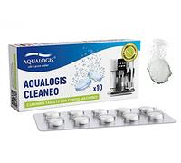 Aqualogis Cleaneo Lot de 10 tablettes de nettoyage compatibles Krups XS3000 Jura 2 en 1 Bosch TCZ6001, 310575, CA6704/10, CA6704/99, 996530073683, AEG, Delonghi