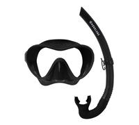 Aqualung Neos - Set Snorkeling avec Masque Mono-Verre Frameless + Tuba Silicone, Verre trempé plongée, Volume 170cm³, Compact Voyage