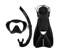 Aqualung Neos - Pack Snorkeling Complet avec Masque Frameless + Tuba + Palmes réglables Talon Ouvert, Verre trempé, Voyage Compact, Adulte