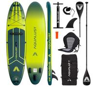 AQUALUST 10.6" - Planche de stand up paddle gonflable - 320 cm - Sup 150 kg - Vert - (kit de planche + pagaie de kayak + siège de luxe)