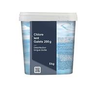 Aqualux - Chlore Lent Piscine - Action Permanente - Galet 200g Chlore - Seau 5 kg - Gamme Traitement Piscine Essentiel