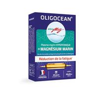 Aquamag-Plasma marin Hypertonique-Magnésium Marin-Méthode Quinton- Ampoule | Cure 20 ampoules de 10 ml - Fatigue - Eau de mer pure Bretagne - Fabrication française - Oligocéan - Superdiet