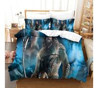 Aquaman Ensemble Housse De Couett Imprim¿¿ D Et Taie D'oreiller ,Ultra Doux Microfibre Hypoallerg¿¿Nique £¬Ensemble Housse De Couette Avec Fermeture ¿¿Cla