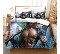 Aquaman Ensemble Housse De Couett Imprim¿¿ D Et Taie D'oreiller ,Ultra Doux Microfibre Hypoallerg¿¿Nique £¬Ensemble Housse De Couette Avec Fermeture ¿¿Cla