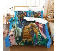 Aquaman Ensemble Housse De Couett Imprim¿¿ D Et Taie D'oreiller ,Ultra Doux Microfibre Hypoallerg¿¿Nique £¬Ensemble Housse De Couette Avec Fermeture ¿¿Cla