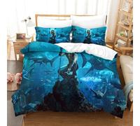 Aquaman Ensemble Housse De Couett Imprim¿¿ D Et Taie D'oreiller ,Ultra Doux Microfibre Hypoallerg¿¿Nique £¬Ensemble Housse De Couette Avec Fermeture ¿¿Cla