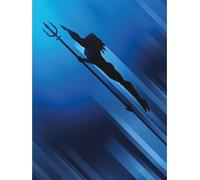 Aquaman et le royaume perdu - Impression sur toile "Rising" PM7828 (40 cm x 30 cm) (Bleu/Noir)