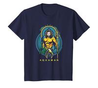 Aquaman Movie Aqua Nouveau T-Shirt, Enfant, Bleu Marine, 3 Ans