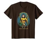 Aquaman Movie Aqua Nouveau T-Shirt, Enfant, Marron, 8 Ans