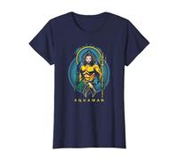 Aquaman Movie Aqua Nouveau T-Shirt, Femme, Bleu Marine, XS