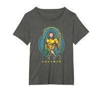 Aquaman Movie Aqua Nouveau T-Shirt, Femme Grandes Tailles, Asphalte, 3X