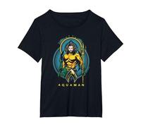 Aquaman Movie Aqua Nouveau T-Shirt, Femme Grandes Tailles, Noir, 5X