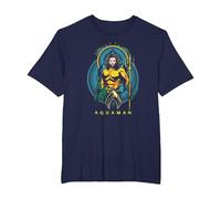 Aquaman Movie Aqua Nouveau T-Shirt, Homme Grandes Tailles, Bleu Marine, 3X Tall